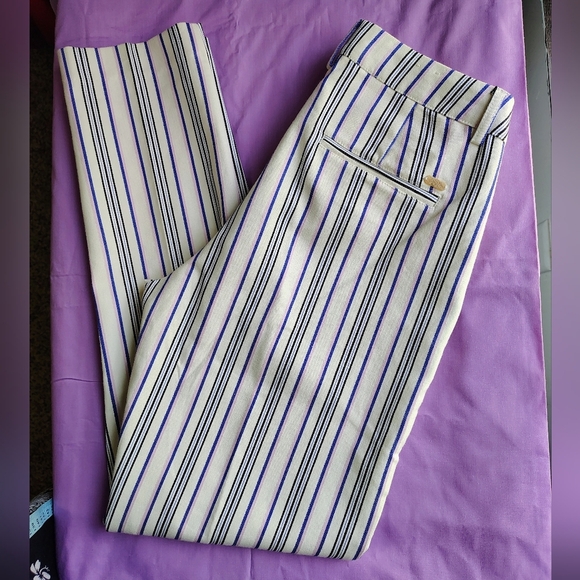 Scotch & Soda women's Lowry slim-leg mid-rise striped white dress pants sz 27. - Picture 10 of 17